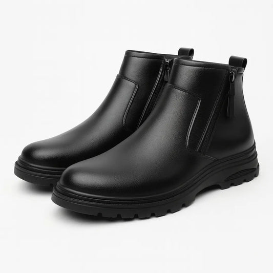 Zeno Leren Enkellaarzen Heren – Comfortabele Schoenen met Rits