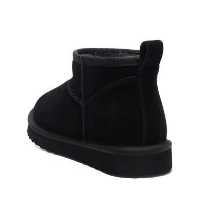 Alix Warm Suède Enkellaarsje Dames - Gevoerde Boots met Antislip zool