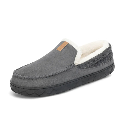 Luca Instappers Heren – Warme Suède Loafers Pantoffels met Harde Zool