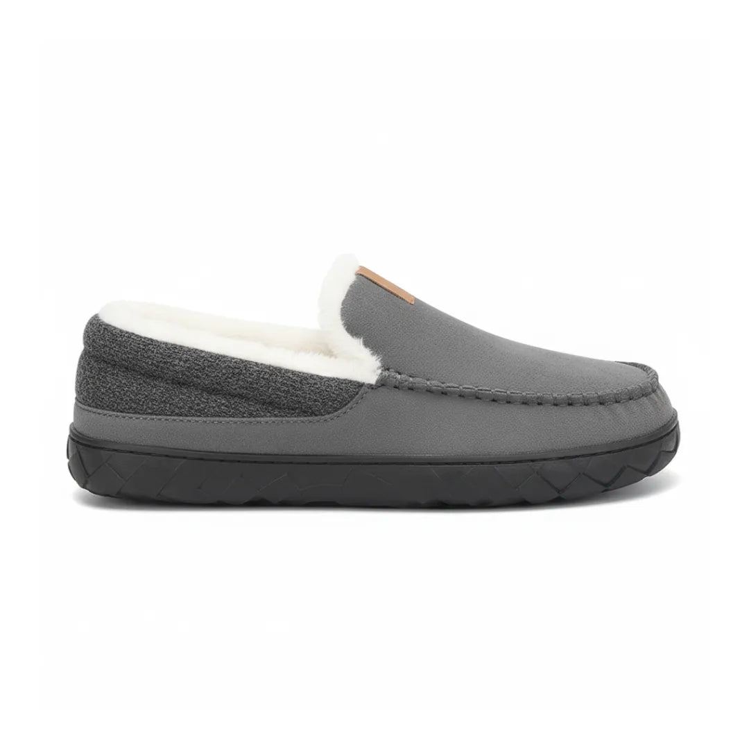 Luca Instappers Heren – Warme Suède Loafers Pantoffels met Harde Zool