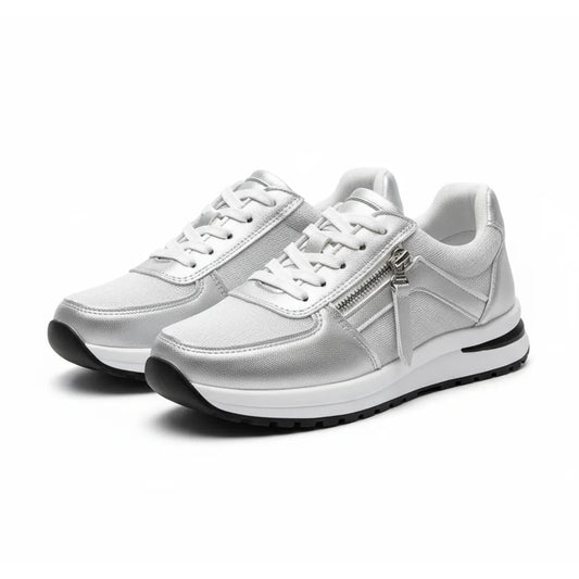 Livia Dames Sneakers - Comforabele Veterschoenen met Demping