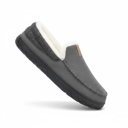 Luca Instappers Heren – Warme Suède Loafers Pantoffels met Harde Zool