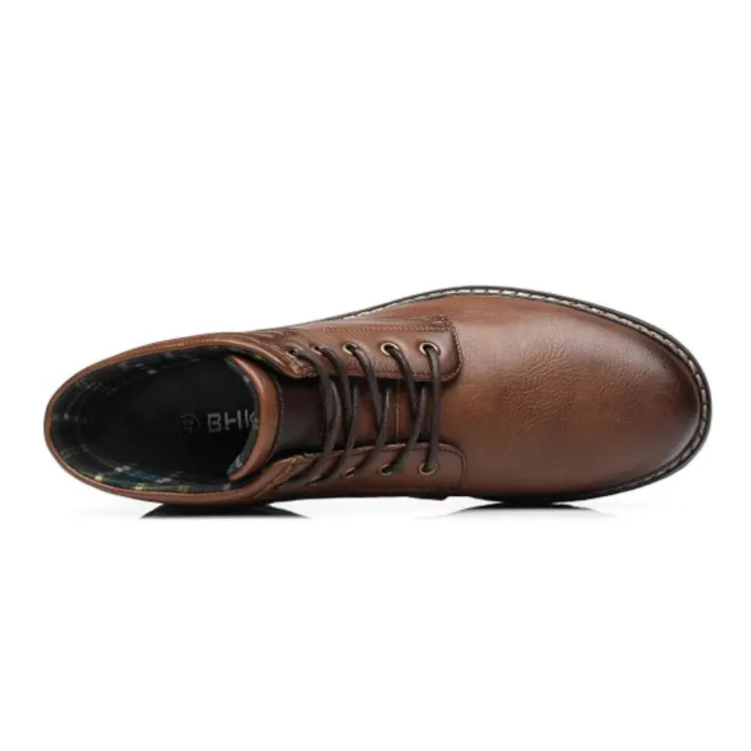Vegan Leren Enkelboots Heren – Comfortabele Casual Veterschoenen