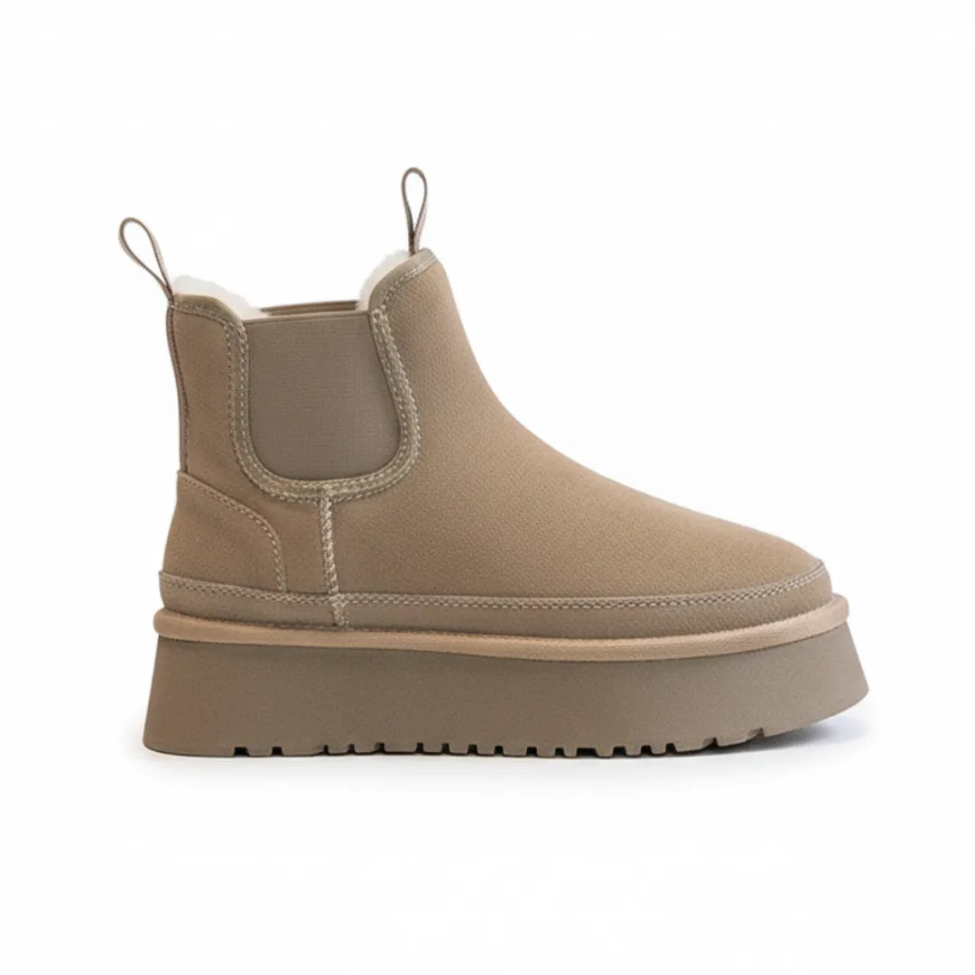 Lina Dames Enkellaarsjes – Suède Look Enkelboots met Warme Voering