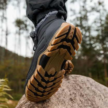 Arv Heren Snowboots met Rits – Waterdichte Schoenen met Fleece Voering