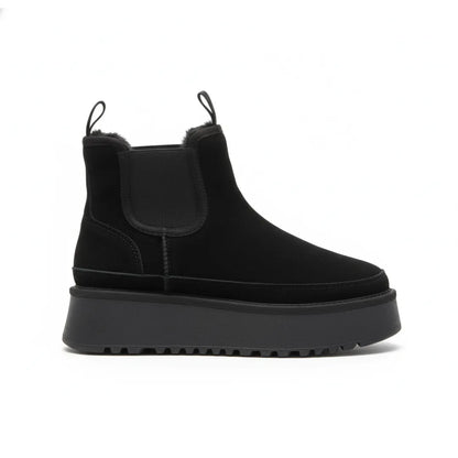 Lina Dames Enkellaarsjes – Suède Look Enkelboots met Warme Voering