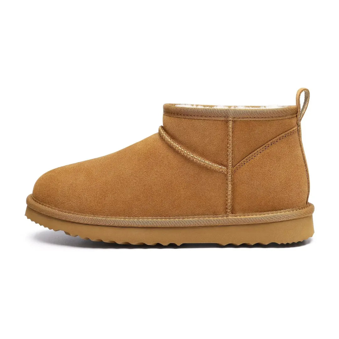 Alix Warm Suède Enkellaarsje Dames - Gevoerde Boots met Antislip zool