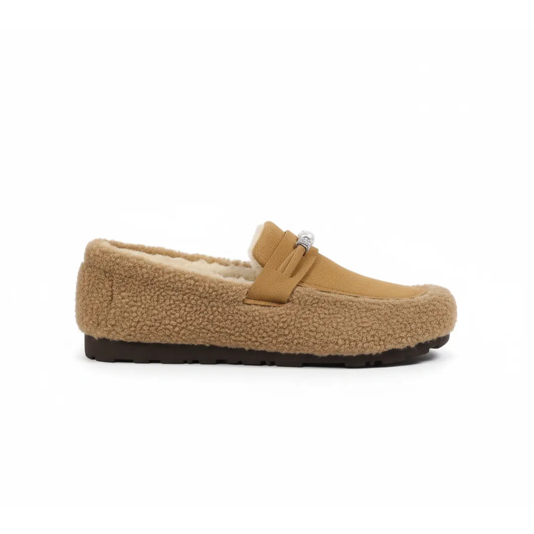 Elena Warme Pantoffels Dames – Gevoerde Loafers met Antislip Zool