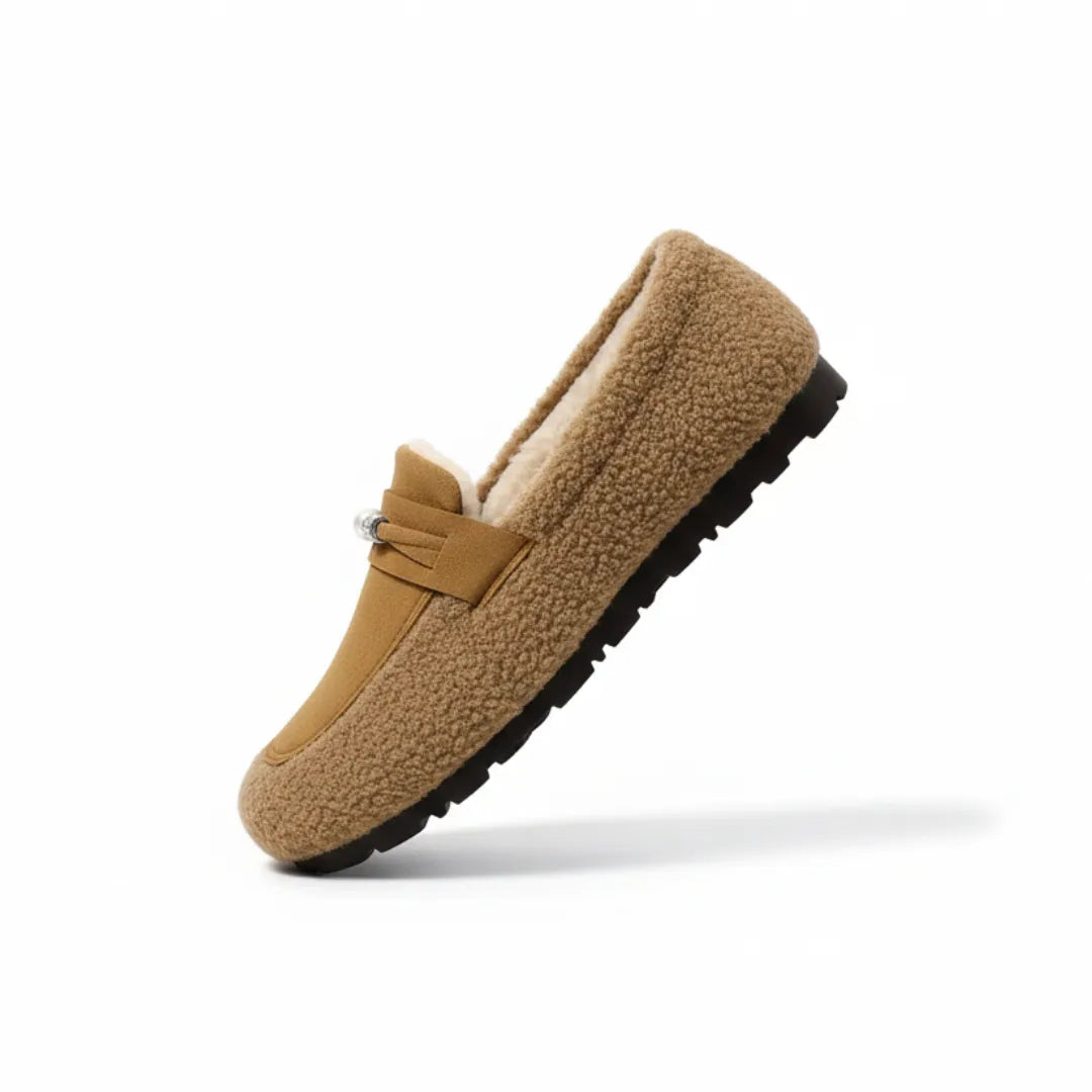 Elena Warme Pantoffels Dames – Gevoerde Loafers met Antislip Zool