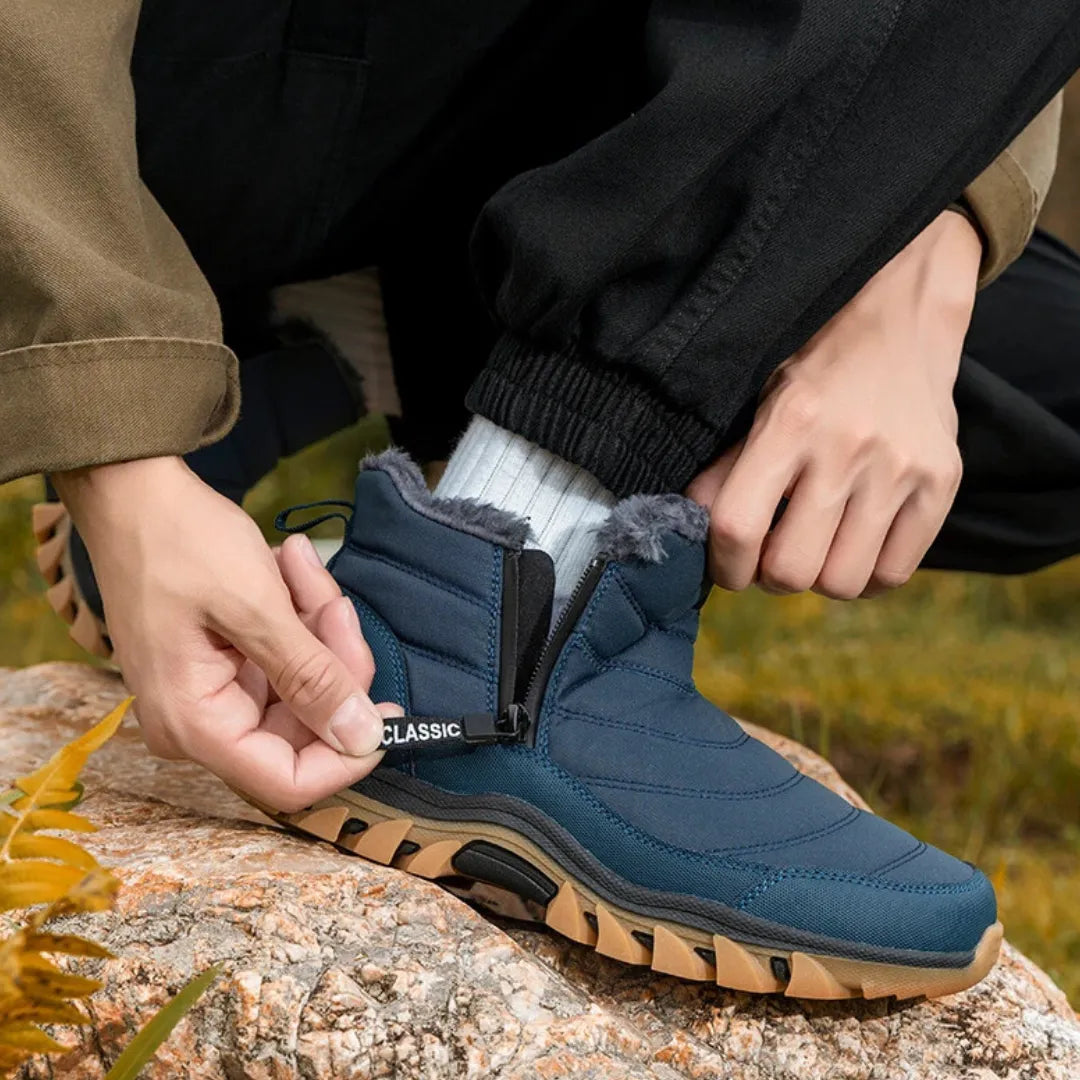 Arv Heren Snowboots met Rits – Waterdichte Schoenen met Fleece Voering