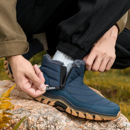 Arv Heren Snowboots met Rits – Waterdichte Schoenen met Fleece Voering