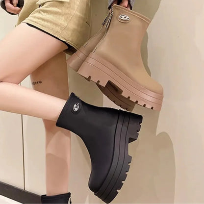 Roxy Platform Boots Dames – Chunky Enkel laarzen met Plateauzool
