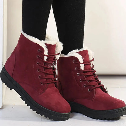 Dames Winterboots – Warme Enkellaarsjes met Voering en Antislip Zool