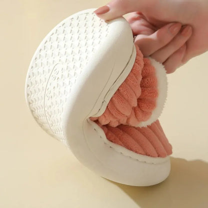 Nora Pantoffels Dames – Zachte Katoenen Sloffen met Bontvoering