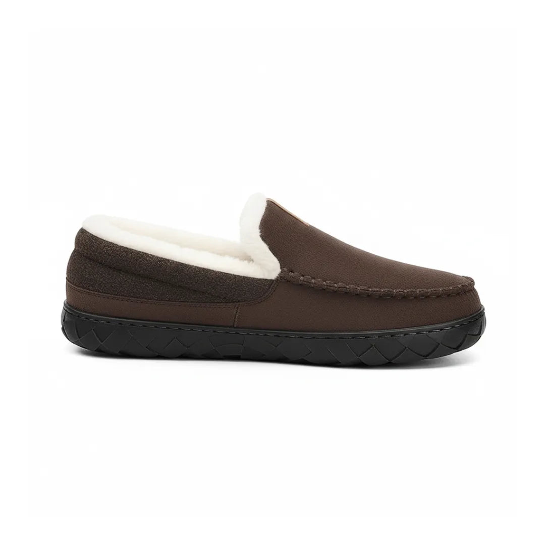 Luca Instappers Heren – Warme Suède Loafers Pantoffels met Harde Zool
