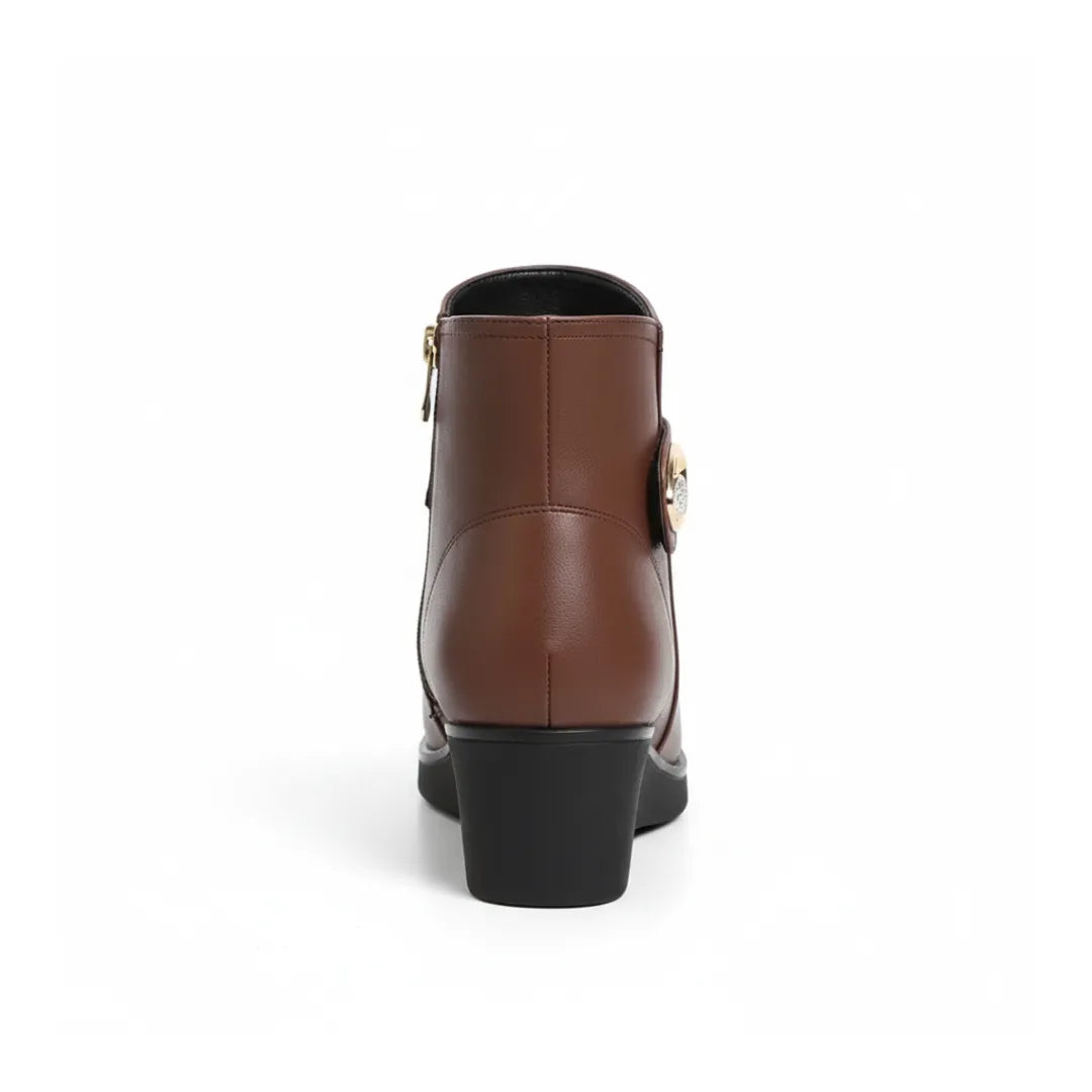 Celia Gevoerde Enkellaarzen Dames – Elegante Winter Boots met Hak