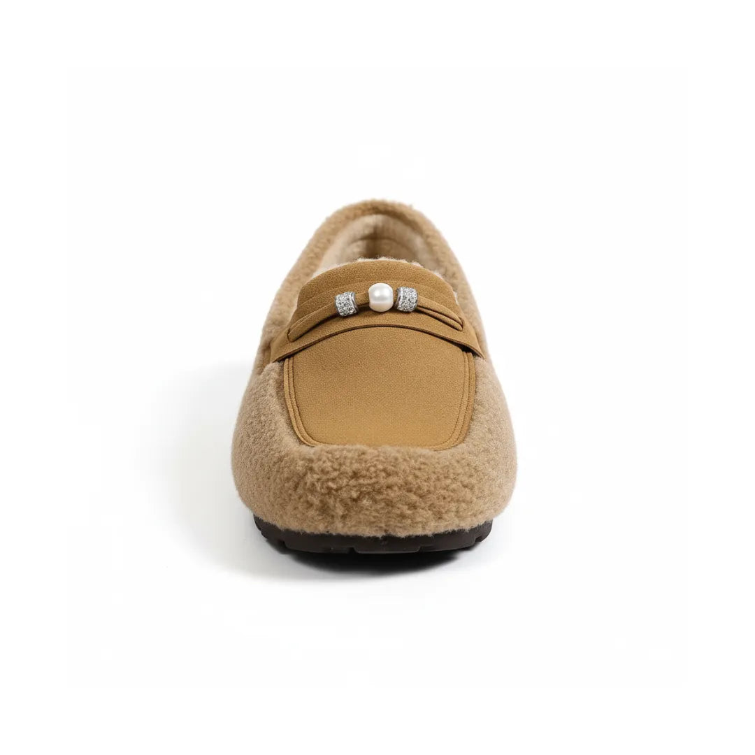 Elena Warme Pantoffels Dames – Gevoerde Loafers met Antislip Zool