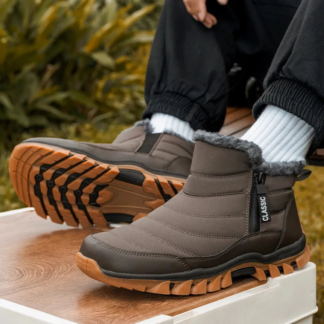 Arv Heren Snowboots met Rits – Waterdichte Schoenen met Fleece Voering