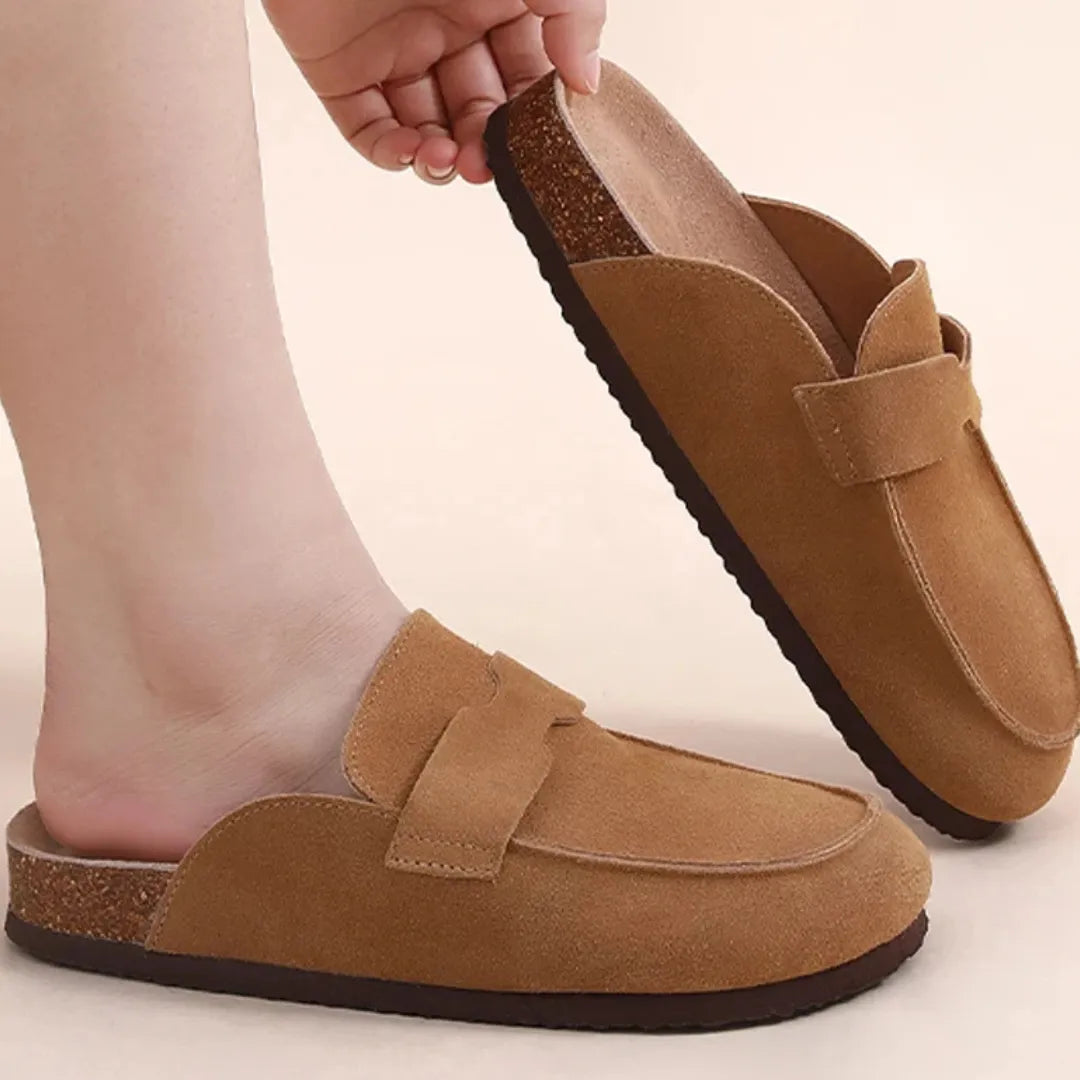Mone Suède Pantoffels Dames - Comfortabele Clogs met Harde Zool