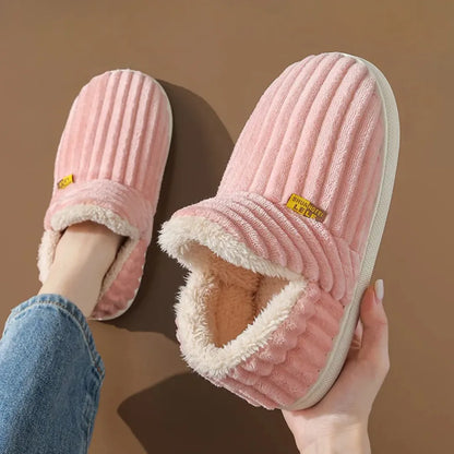 Nora Pantoffels Dames – Zachte Katoenen Sloffen met Bontvoering