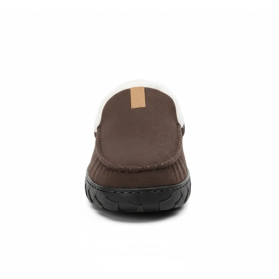 Luca Instappers Heren – Warme Suède Loafers Pantoffels met Harde Zool
