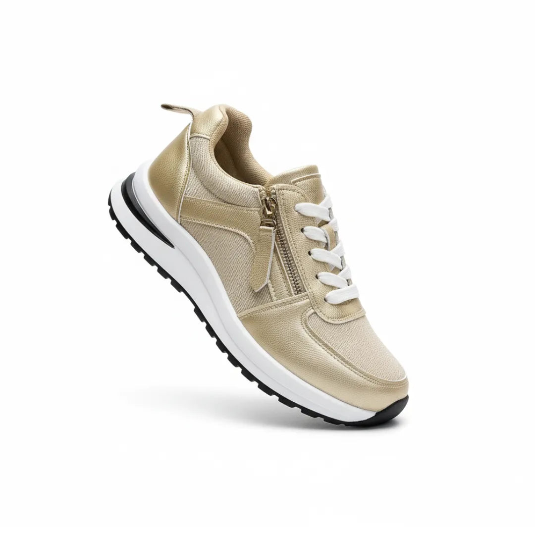 Livia Dames Sneakers - Comforabele Veterschoenen met Demping