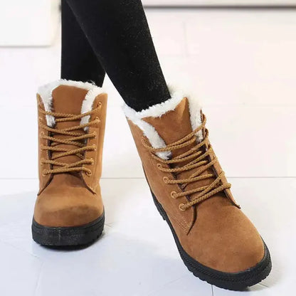 Dames Winterboots – Warme Enkellaarsjes met Voering en Antislip Zool