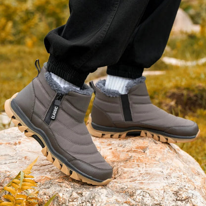 Arv Heren Snowboots met Rits – Waterdichte Schoenen met Fleece Voering
