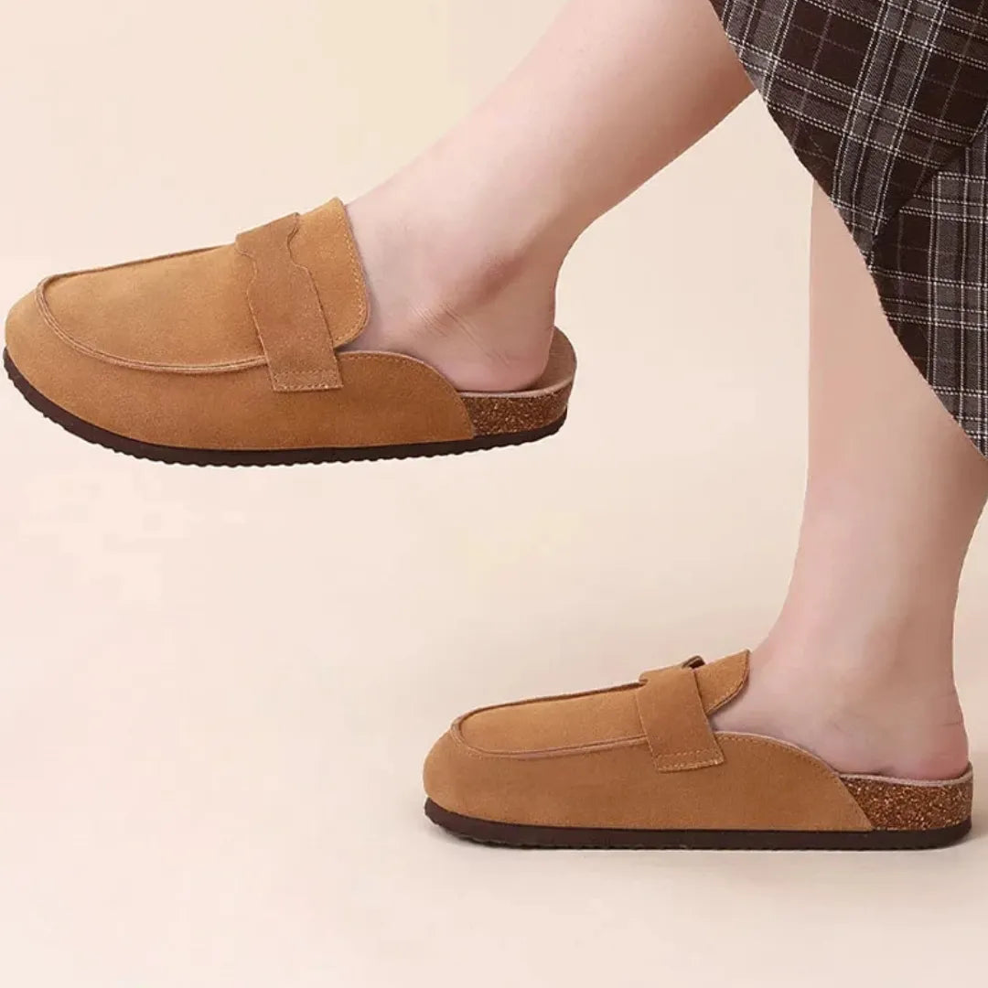 Mone Suède Pantoffels Dames - Comfortabele Clogs met Harde Zool