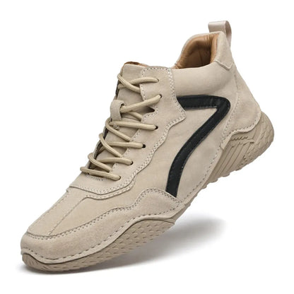 Arvid Leren Herenschoenen - Comfortabele Hoge Sneakers met Antislip