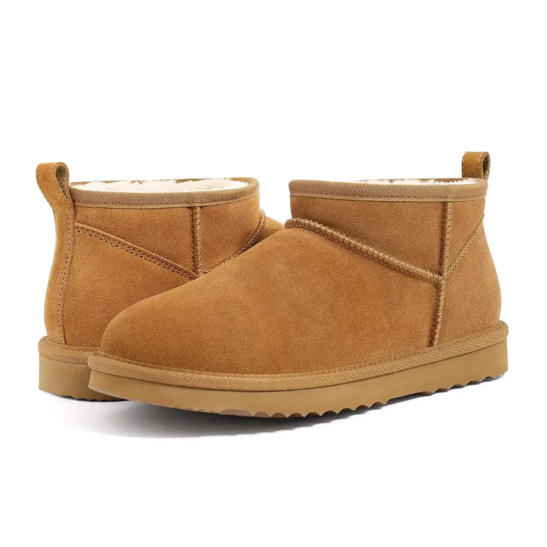 Alix Warm Suède Enkellaarsje Dames - Gevoerde Boots met Antislip zool