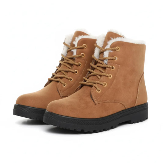 Dames Winterboots – Warme Enkellaarsjes met Voering en Antislip Zool