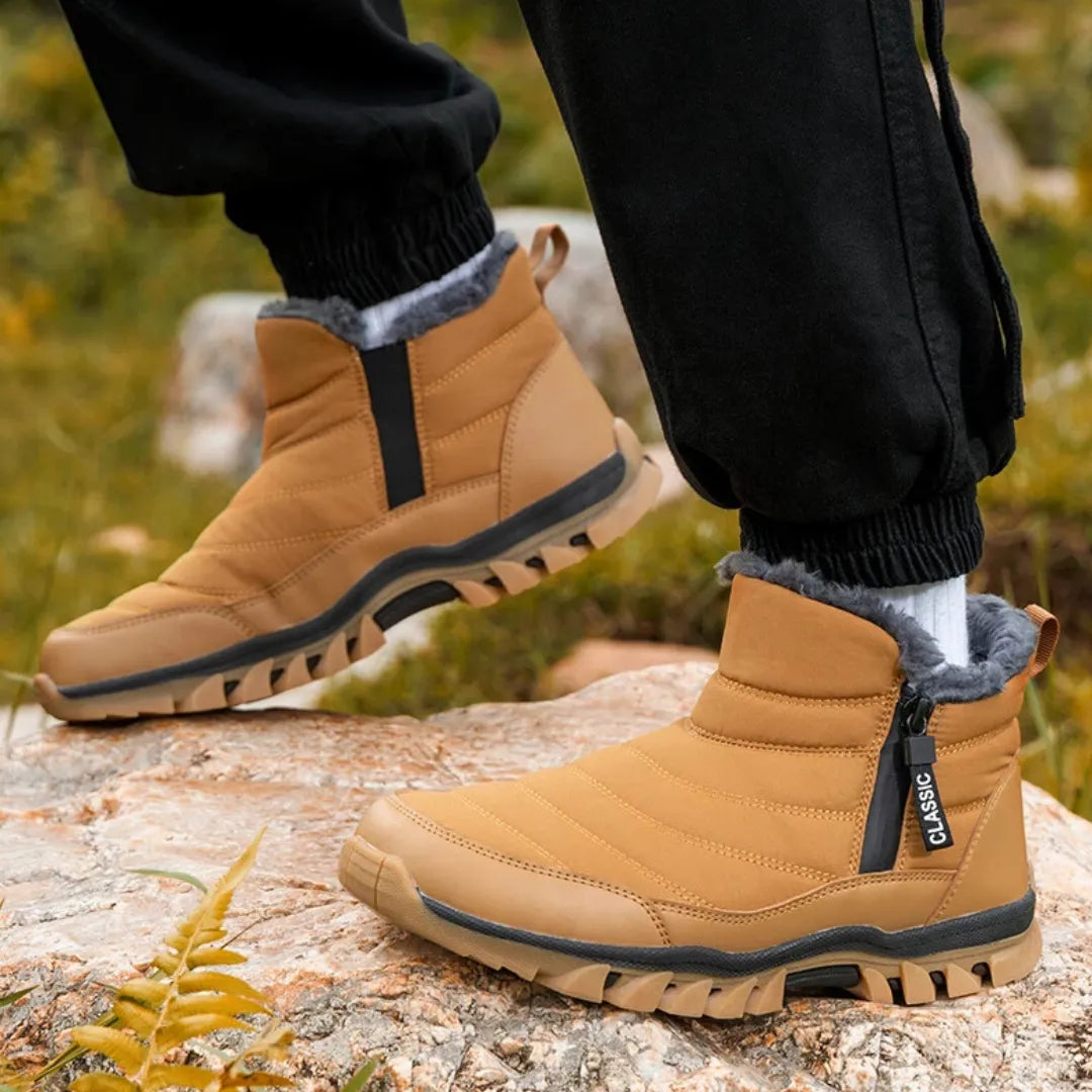 Arv Heren Snowboots met Rits – Waterdichte Schoenen met Fleece Voering