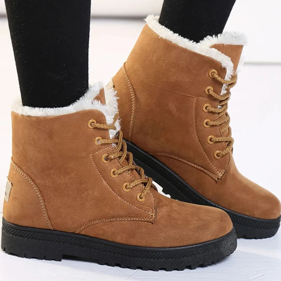 Dames Winterboots – Warme Enkellaarsjes met Voering en Antislip Zool