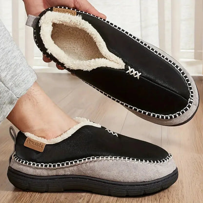 Olaf Zachte Heren Pantoffels met Wol – Sloffen met Harde Zool