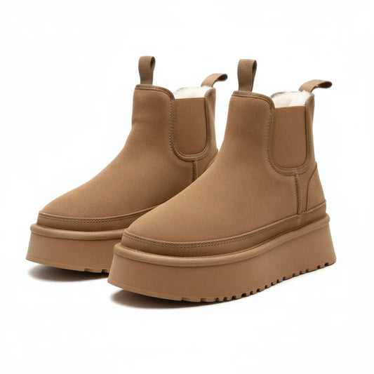 Lina Dames Enkellaarsjes – Suède Look Enkelboots met Warme Voering