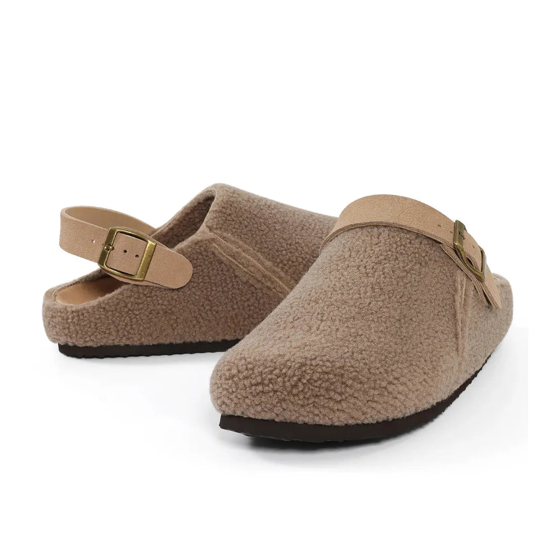 Thea Dames Pantoffels – Bontslippers met Kurkzool en Verstelbare Band