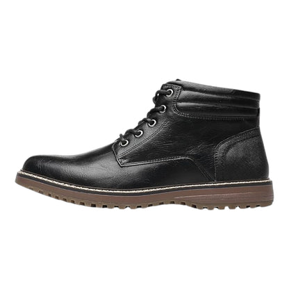 Vegan Leren Enkelboots Heren – Comfortabele Casual Veterschoenen