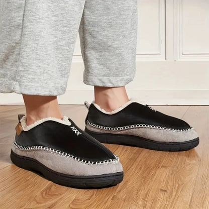 Olaf Zachte Heren Pantoffels met Wol – Sloffen met Harde Zool