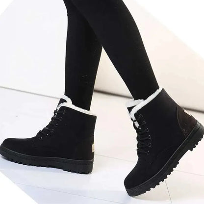 Dames Winterboots – Warme Enkellaarsjes met Voering en Antislip Zool