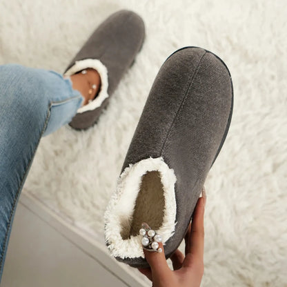 Clara Warme Dames Pantoffels – Pluche Sloffen met Harde Zool