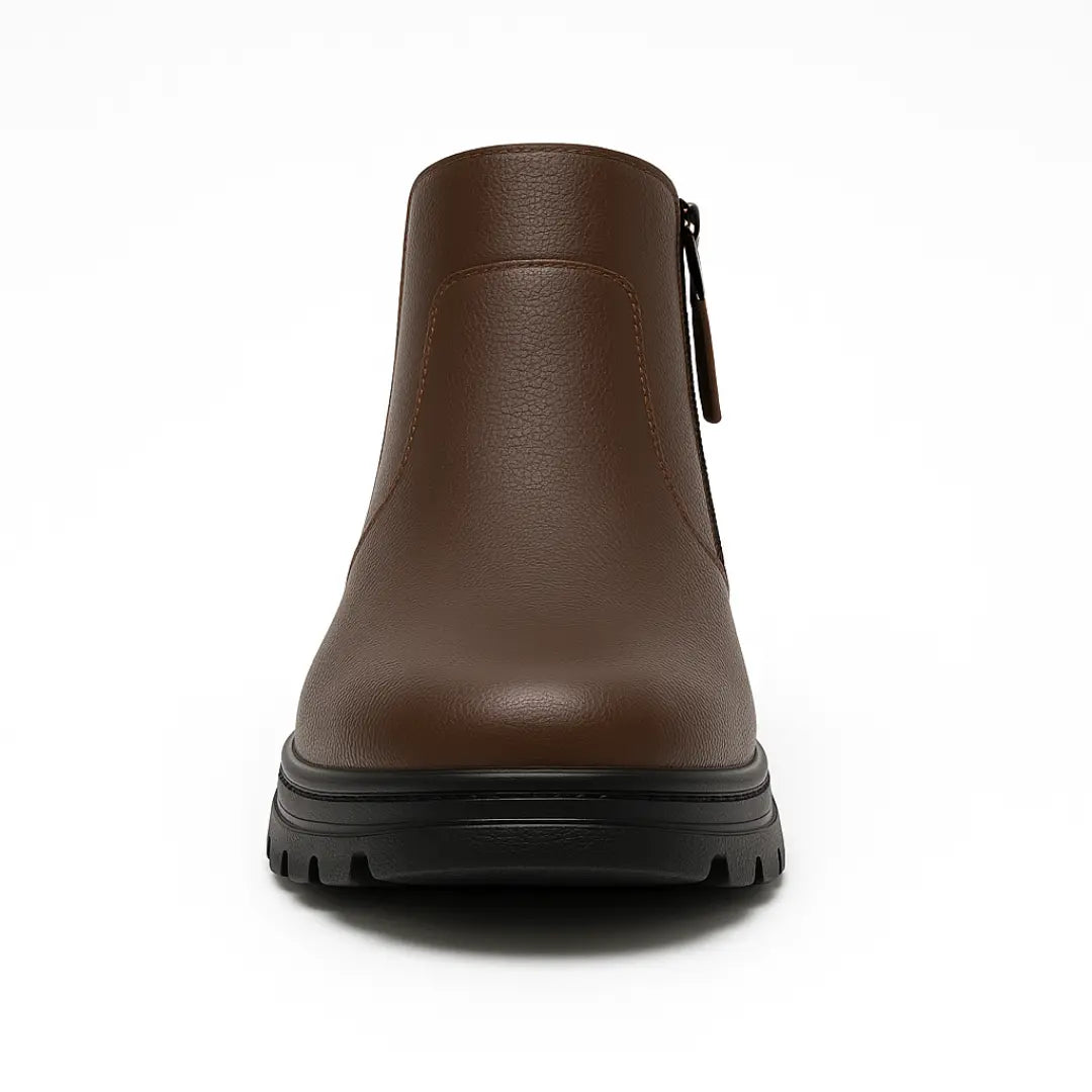 Zeno Leren Enkellaarzen Heren – Comfortabele Schoenen met Rits