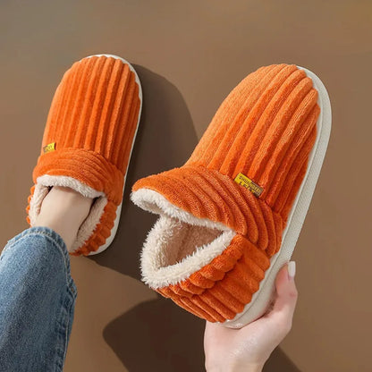 Nora Pantoffels Dames – Zachte Katoenen Sloffen met Bontvoering