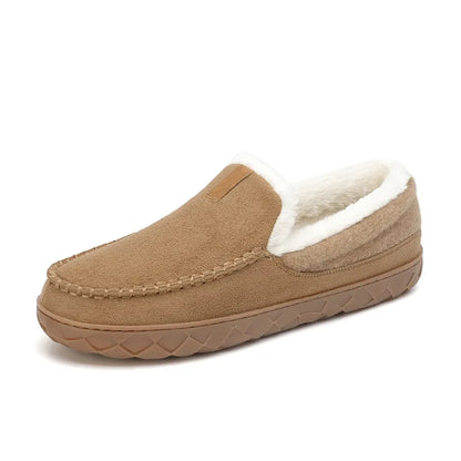 Luca Instappers Heren – Warme Suède Loafers Pantoffels met Harde Zool