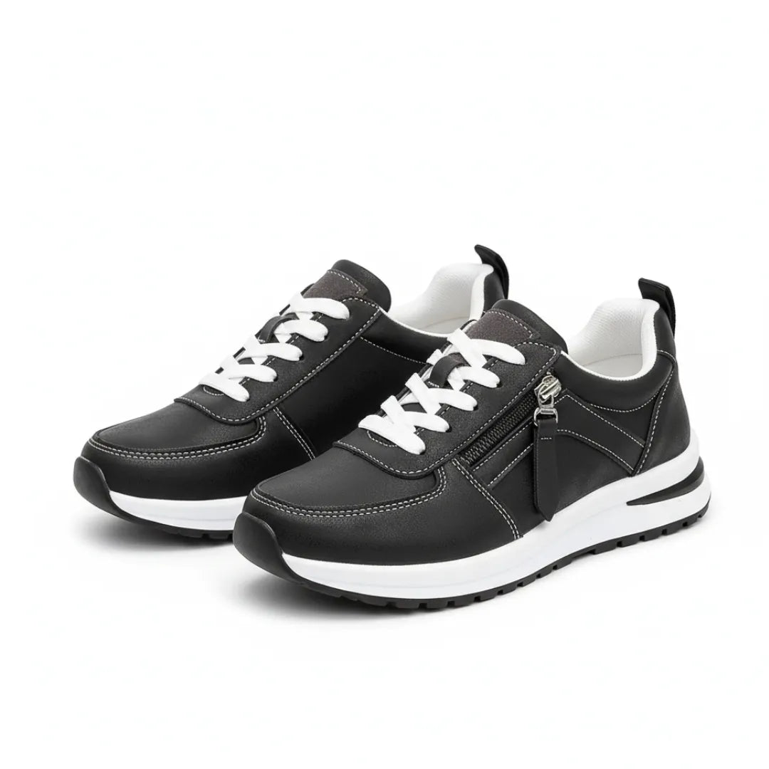 Livia Dames Sneakers - Comforabele Veterschoenen met Demping