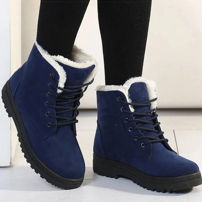 Dames Winterboots – Warme Enkellaarsjes met Voering en Antislip Zool