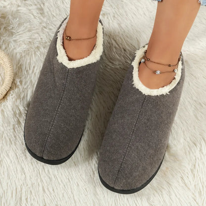 Clara Warme Dames Pantoffels – Pluche Sloffen met Harde Zool