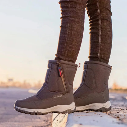 Lara Winterlaarzen Dames – Snowboots met Zachte Bontvoering en Rits
