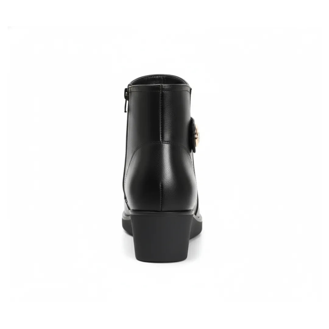 Celia Gevoerde Enkellaarzen Dames – Elegante Winter Boots met Hak