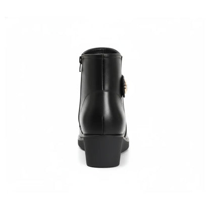 Celia Gevoerde Enkellaarzen Dames – Elegante Winter Boots met Hak